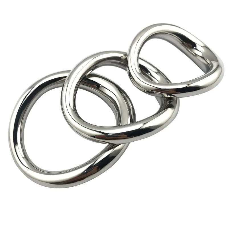 Mirror Polishing Stainless Steel Ergonomic Curved Oval Cock Ring