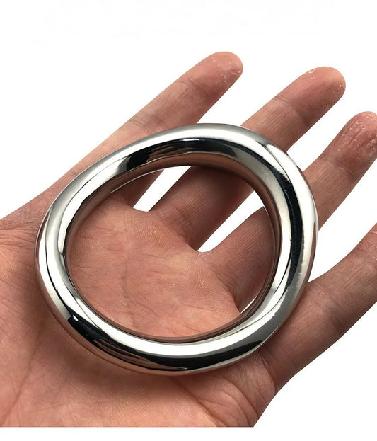 Mirror Polishing Stainless Steel Ergonomic Curved Oval Cock Ring