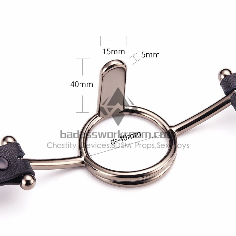 Luxury Open Mouth Gag O-Type Ring Gag with Tongue Depresser