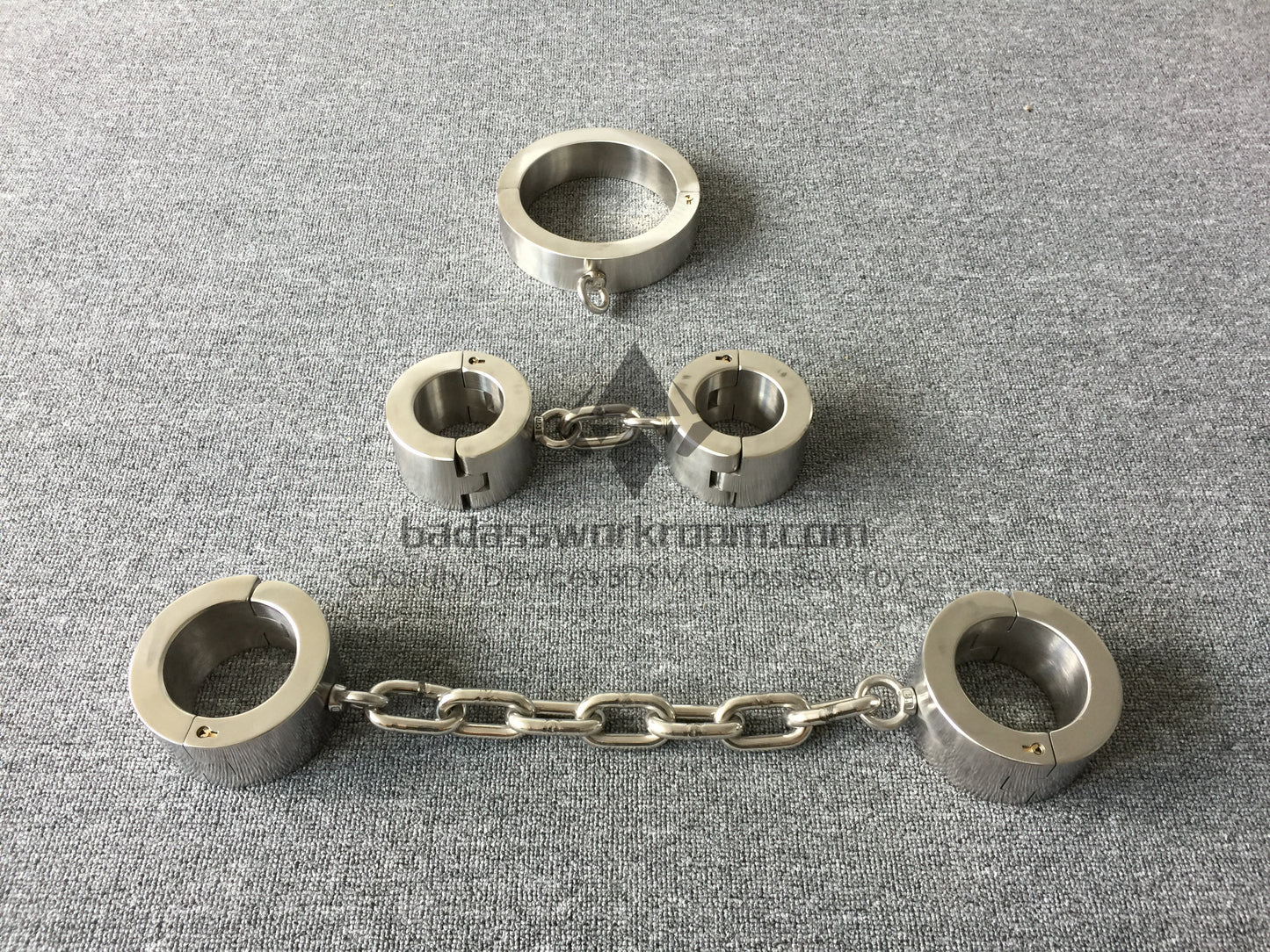 Super Heavy Stainless Steel Bondage Restraints Cuffs Kit